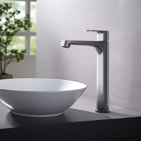 Смеситель для раковины 240, без донного клапана AQUATEK AQ1204CR ОБЕРОН, артикул AQ1204CR