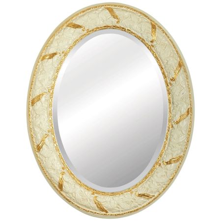 Зеркало овальное h90xL70xP4 cm, Avorio Dorato, артикул 25030