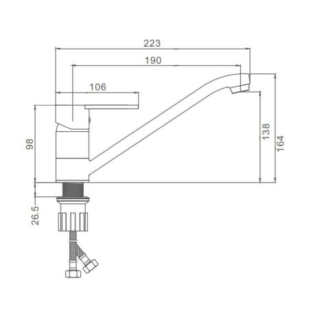 Смеситель для кухни Prohanss P64.42, хром