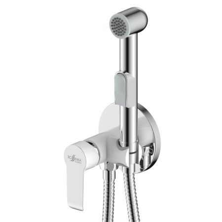 Смеситель с гигиеническим душем Rossinka W встраиваемый хром/белый (W25-51), артикул W25-51