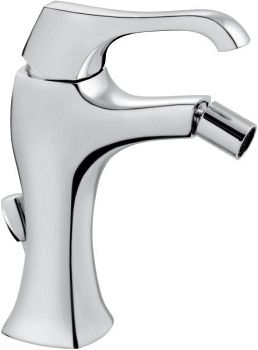 Emmevi Ares, однорычажный смеситель для биде с донным клапаном, цвет брашированный хром