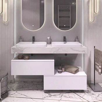 Тумба подвесная без столешницы Velvex Unit tp.UNI.80.1Y белый матовый, 80 см