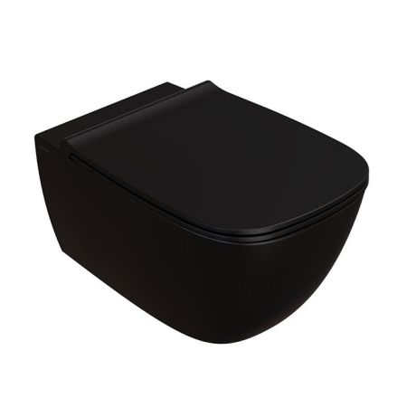 GLOBO GENESIS Унитаз подвесной 550х360 мм., безободковый, в комплекте с креплением, цвет черный матовый, артикул GNS02.AR