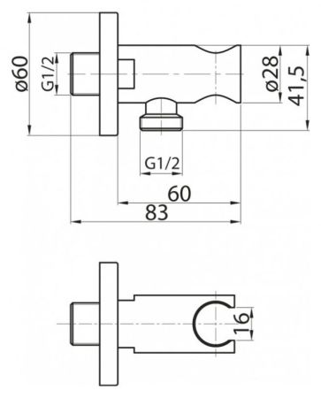 Держатель душевой лейки Cezares Articoli Vari CZR-AI13-01 Хром