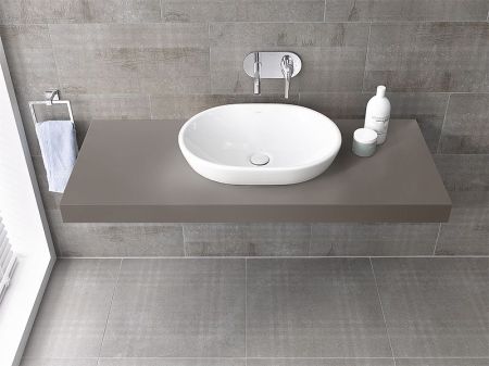 Раковина-чаша Metropole, овальная 60 см, c переливом, цвет белый, артикул 5942B003-0012