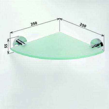 Полочка OMEGA стеклянная угловая  250x250мм, артикул 104102012