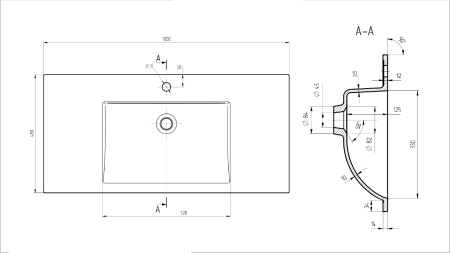 Раковина VCB-13100G из кварца, цвет серый, артикул VCB-13100G