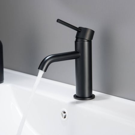 Смеситель для раковины 89, без донного клапана AQUATEK, матовый черный AQ1310MB ЕВРОПА, артикул AQ1310MB