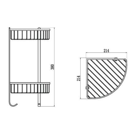 Полка угловая Savol S-002554, хром, артикул S-002554