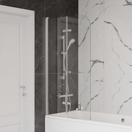 Шторка на ванну 80х140 см Maretti Valentina VA41R8014097-015, профиль хром, артикул VA41R8014097-015