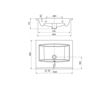 Раковина Santek Элина 1.WH50.1.606, 60 см, артикул 1.WH50.1.606