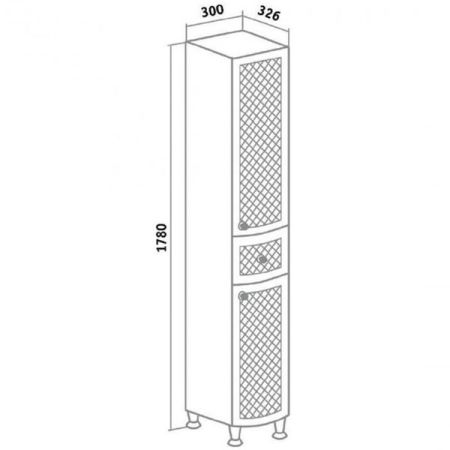 Шкаф пенал Runo Милано 30 4620750026561 Белый, артикул 4620750026561