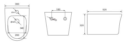 Биде подвесное AQUATEK НИКА AQ1009-00, 525*360*320 мм, цвет белый, артикул AQ1009-00