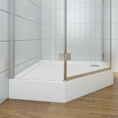 Комплект пятиугольного душевого поддона с сифоном Lavinia Boho Art 3708190S, 90 х 90 см