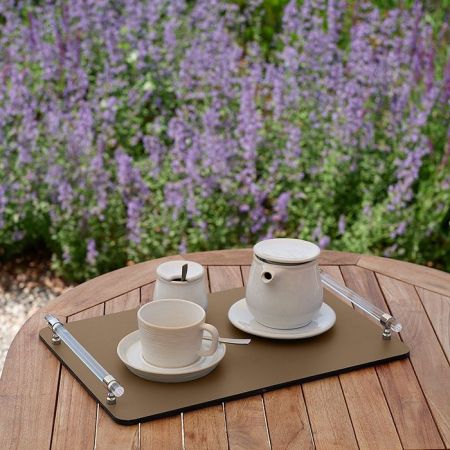 ADJ Поднос Asti, 45x30xH5 см., цвет: капучино/шоколад, фурнитура графит, артикул 4430A.04/06