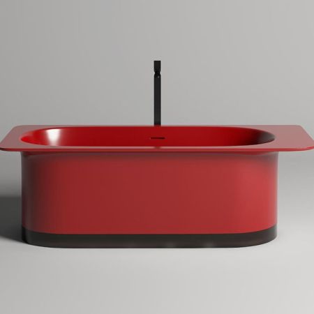 Salini NINFEA Ванна отдельностоящая 1800х820х575мм, донный клапан, сифон, интегр. слив-перелив, мат-л: S-stone -матовый; фурн-ра и ванна цвет RAL3002, артикул 102721MRFRAL3002