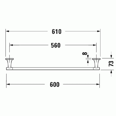 Полотенцедержатель, Duravit, Starck T, ширина, мм-600, цвет-черный матовый, артикул 0099424600