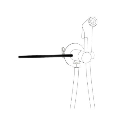 AQG, полотенцедержатель для гигиенического душа, цвет черный матовый, артикул 31KIT1501