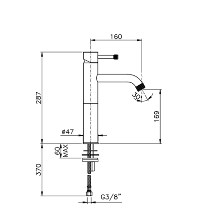 Nicolazz Arena Смеситель для раковины высокий однорычажный, цвет: хром, артикул 3772CR56M