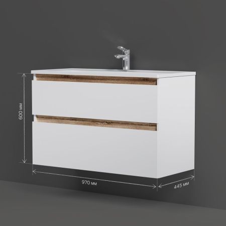 M85AFHX1002WG X-Joy, База под раковину, подвесная, 100 см, 2 ящика, белый глянец, артикул M85AFHX1002WG