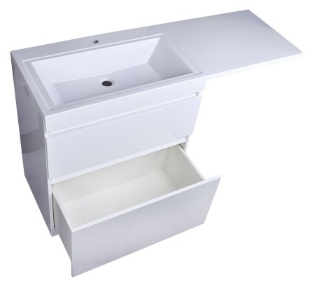 Тумба напольная "Даллас 140", Люкс белая, PLUS, ЭМАЛЬ, артикул СС-00002385