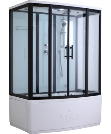 Душевая кабина Timo Standart T-6650 B 150x88 профиль Черный стекло прозрачное, артикул T-6650B