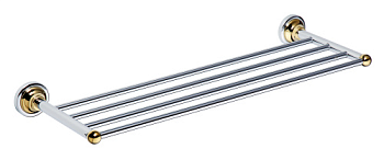 Полка-полотенцедержатель Retro 665x65x225мм, золото/хром