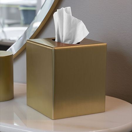 DEVON&DEVON WALTZ Контейнер для бумажных платков, настольный, цвет светлое золото, артикул WLZ-130-OT