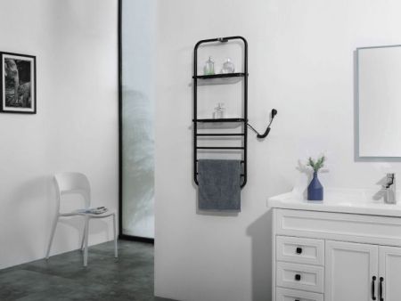 Электрический полотенцесушитель Black&White Universe 400х1010 N-337B с полкой Черный