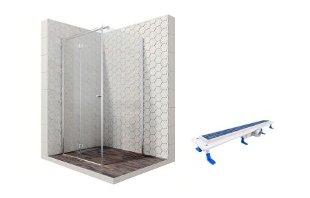 Душевой уголок Ambassador Diamond 12011106L-ST4, квадратный, линейный трап, 100х100, артикул 12011106L-ST4