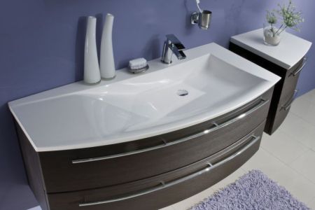 Puris Crescendo, тумба под раковину 1200 мм левая, цвет черный структурный, артикул WUA361209L(755/155)