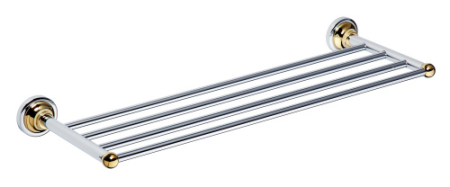 Полка-полотенцедержатель Retro 665x65x225мм, золото/хром, артикул 144202188