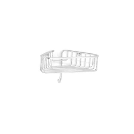 Bertocci Complementi Полка-решетка угловая для душа 22х7х22 см с крючком, цвет: хром, артикул 104 0160 0000