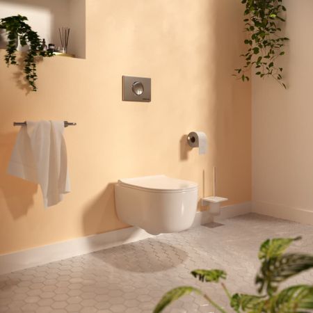 Инсталляция BERGES для скрытого монтажа унитаза NOVUM кнопка R2 матовый хром, артикул 040222