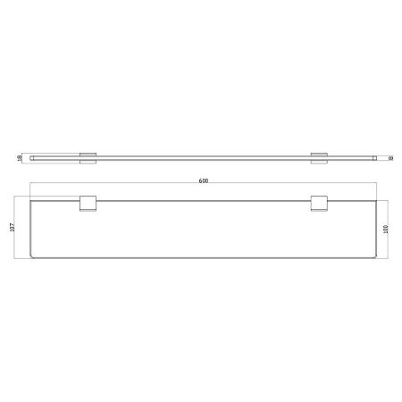 Полка стеклянная Rav Slezak NIL NLA0900/60MGL, серый металлик глянцевый, артикул NLA0900/60MGL