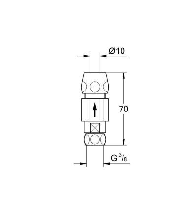 Обратный клапан 3/8 дюйма GROHE Eggeman, хром (41270000)