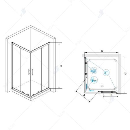 Душевой уголок RGW HO-31 (800x800, Прозрачное), артикул 03063188-11
