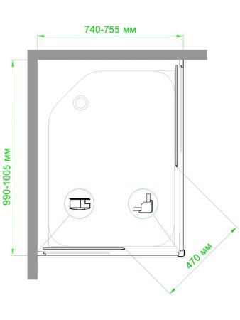 Душевой уголок Royal Bath RB HPD-C-BL 100х75х200 (матовое), артикул RB7510HPD-C-BL