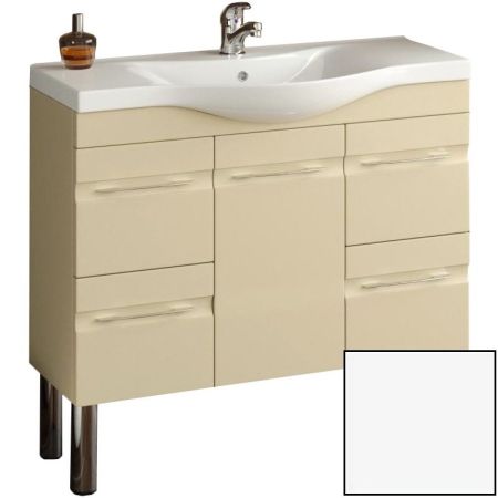 Тумба с раковиной SanVit Прима 90 kprim090 в цвете Ral витые ручки Белый глянец, артикул kprim090