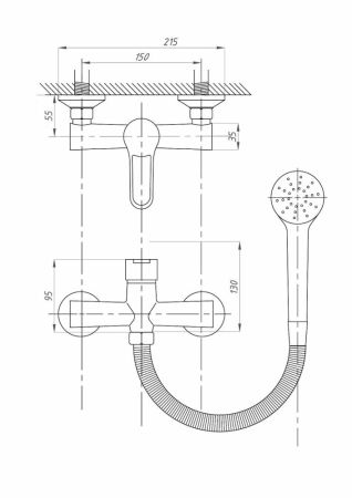 Смеситель для душа FAUZT FZs-241-B101 тип См-ДшОНРШл, артикул FZs-241-B101