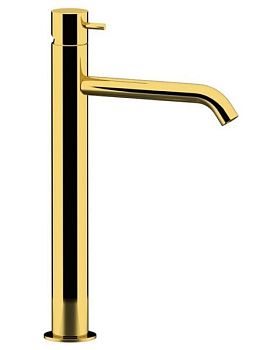 Daniel Tokyo, высокий однорычажный смеситель для раковины (излив 16,5 см), с донным клапаном click-clack, цвет золото