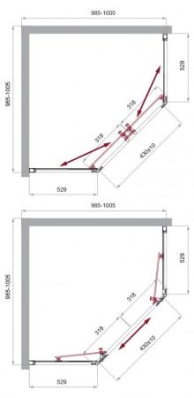 Душевой уголок BELBAGNO UNO-195-P-2, артикул UNO-195-P-2-100-C-Cr