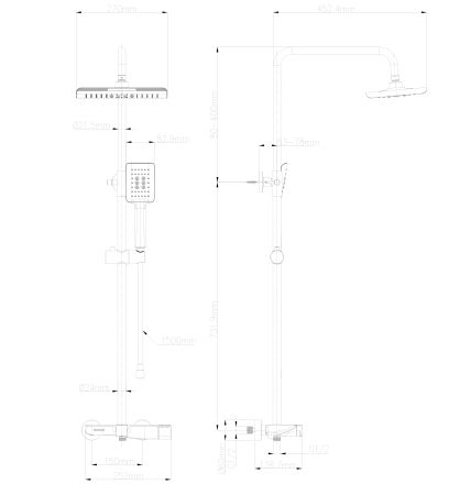 Душевая система WONZON & WOGHAND, Брашированное золото (WW-AE33110-BG)