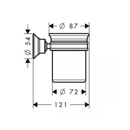 AX Montreux ​Стаканчик​ для​ зубных ​щеток​, настенный монтаж, цвет: полированное золото, артикул 42134990