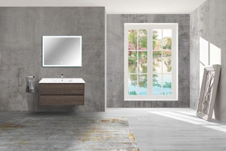 База под раковину Gio 100 подвесная, 2 выкатных ящика soft-close, R.Oak, артикул VMC-2G100RO