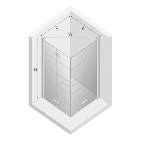 Душевое ограждение NEW TRENDY NEW SOLEO BLACK 90x90x195 D-0289A/D-0290A (черный), артикул D-0289A/D-0290A