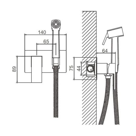 Гигиенический душ со смесителем BELZ B55808-5, брашированное золото, артикул B55808-5