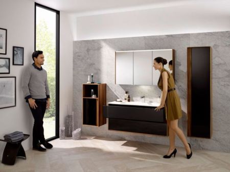 Шкаф пенал Vitra Metropole 40 L 58208 подвесной Сливовое дерево Черный, артикул 58208