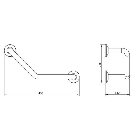 Bongio Hotelerie Поручень для ванны, 400x210 мм, цвет хром, артикул 04104CR00