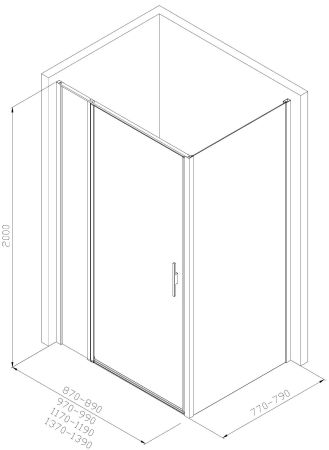 Душевой уголок Allen Brau Priority 90x80 3.31001.00 + 3.31013.00 хром, артикул 3.31001.00 + 3.31013.00